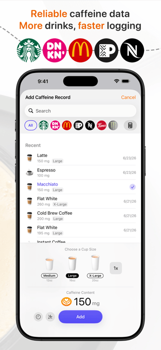 HiCoffee: adding a caffeine record