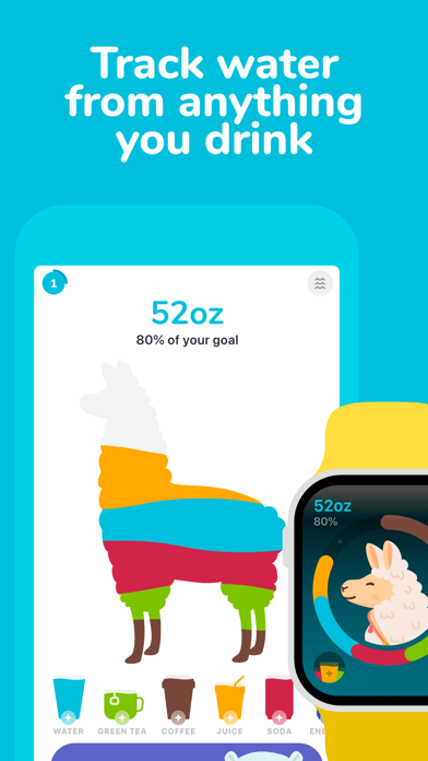 Waterllama: logging a drink from the beverage list
